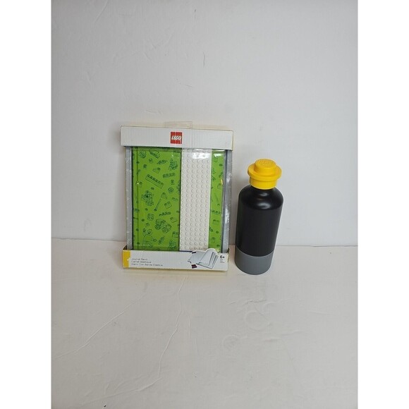 Lego Stationery Journal  Hardback w/ Building Band & Lego Water Bottle SET NEW - Picture 1 of 16